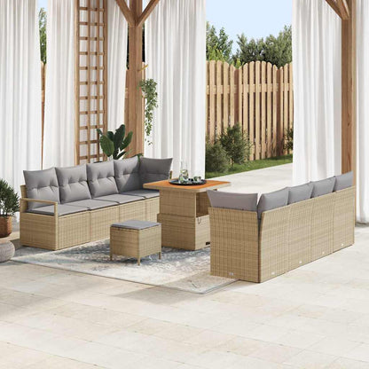 Garten-Sofa-Set mit Kissen Beige und Hellgrau 80 x 80 x 71 cm