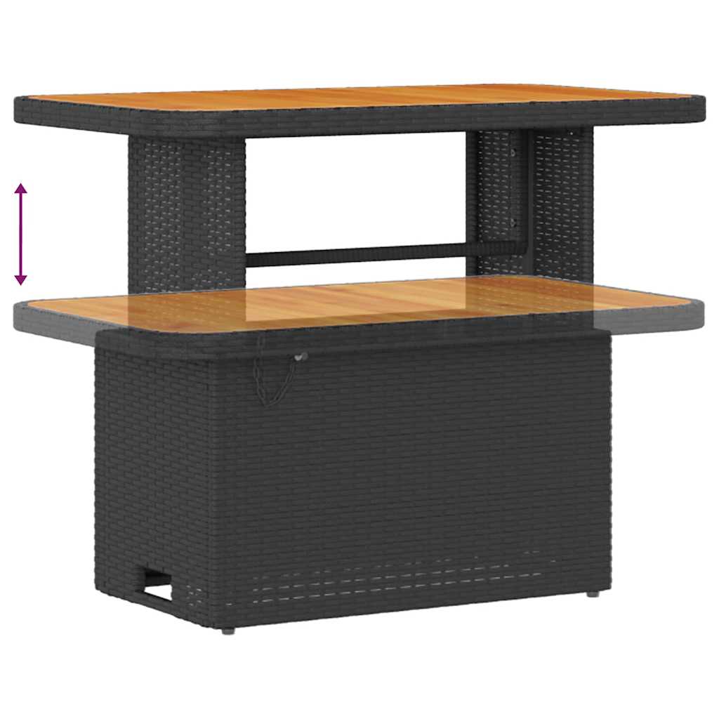 Garten-Sofa-Set mit Kissen mit Speicher Schwarz 90 x 55 x 71 cm