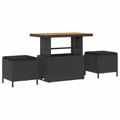 Garten-Sofa-Set mit Kissen 10 pcs Schwarz 90 x 55 x 71 cm