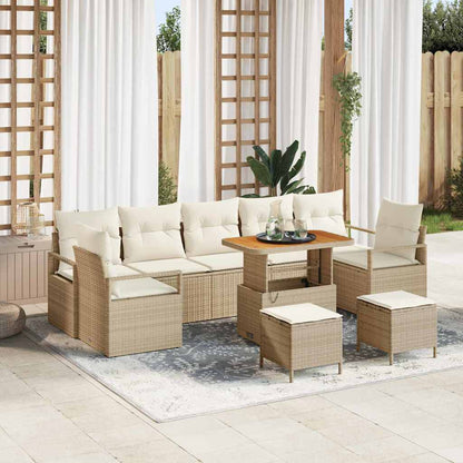 Garten-Sofa-Set 10 pcs Beige und Creme 90 x 55 x 71 cm