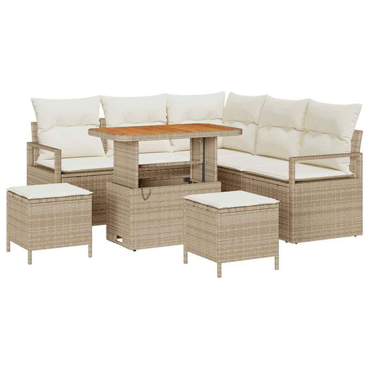 Garten-Sofa-Set 8 pcs Beige und Creme 90 x 55 x 71 cm