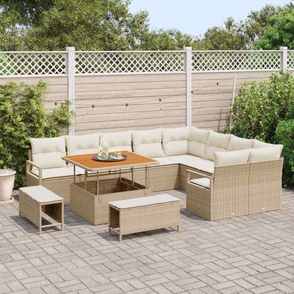 Garten-Sofa-Set 12 pcs Beige und Creme 100 x 100 x 71 cm