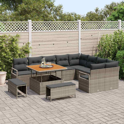 Garten-Sofa-Set mit Kissen 12 pcs Grau 100 x 100 x 71 cm