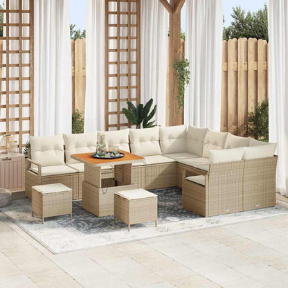Garten-Sofa-Set 12 pcs Beige und Creme 80 x 80 x 71 cm
