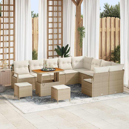 Garten-Sofa-Set 12 pcs Beige und Creme 90 x 55 x 71 cm