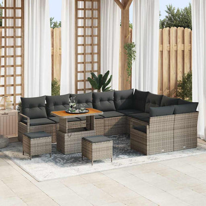 Garten-Sofa-Set mit Kissen 12 pcs Grau 90 x 55 x 71 cm