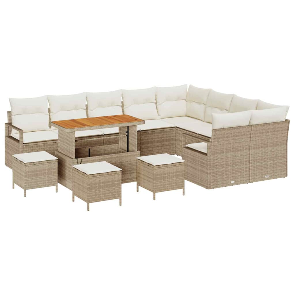 Garten-Sofa-Set 13 pcs Beige und Creme 110 x 55 x 71 cm