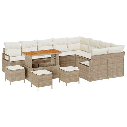 Garten-Sofa-Set 13 pcs Beige und Creme 110 x 55 x 71 cm