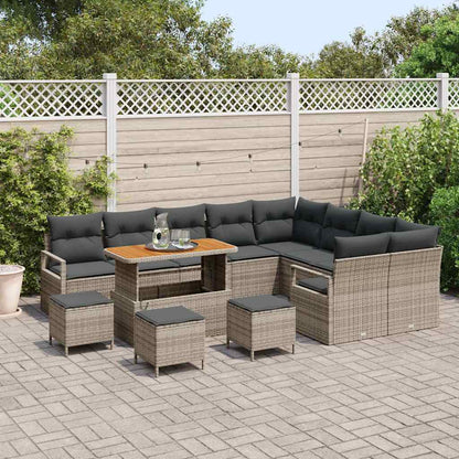 Garten-Sofa-Set mit Kissen 13 pcs Grau 110 x 55 x 71 cm