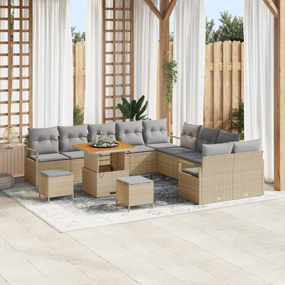 Garten-Sofa-Set 13 pcs Beige und Hellgrau 80 x 80 x 71 cm