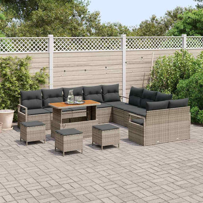 Garten-Sofa-Set mit Kissen 14 pcs Grau 110 x 55 x 71 cm