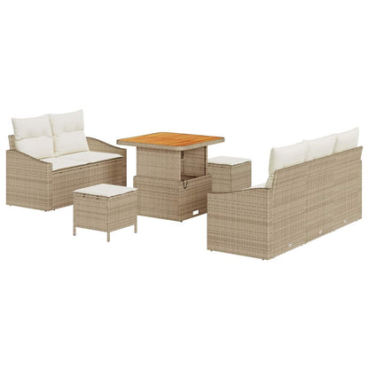 Garten-Sofa-Set 8 pcs Beige und Creme 80 x 80 x 71 cm