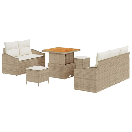 Garten-Sofa-Set 8 pcs Beige und Creme 80 x 80 x 71 cm