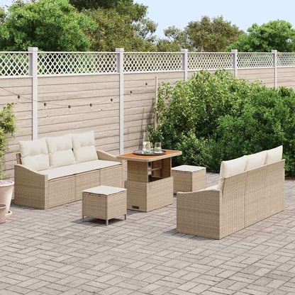 Garten-Sofa-Set 9 pcs Beige und Creme 90 x 55 x 71 cm