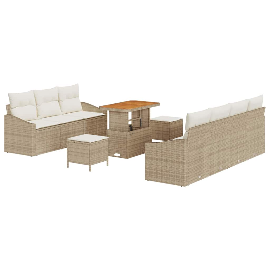 Garten-Sofa-Set 10 pcs Beige und Creme 90 x 55 x 71 cm