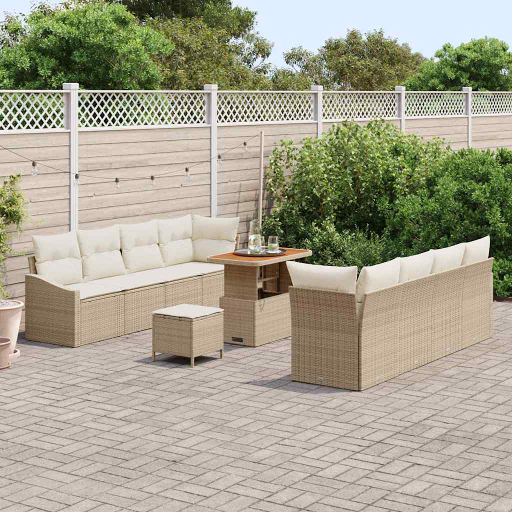 Garten-Sofa-Set 11 pcs Beige und Creme 90 x 55 x 71 cm