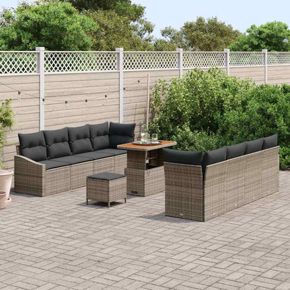 Garten-Sofa-Set mit Kissen 11 pcs Grau 90 x 55 x 71 cm