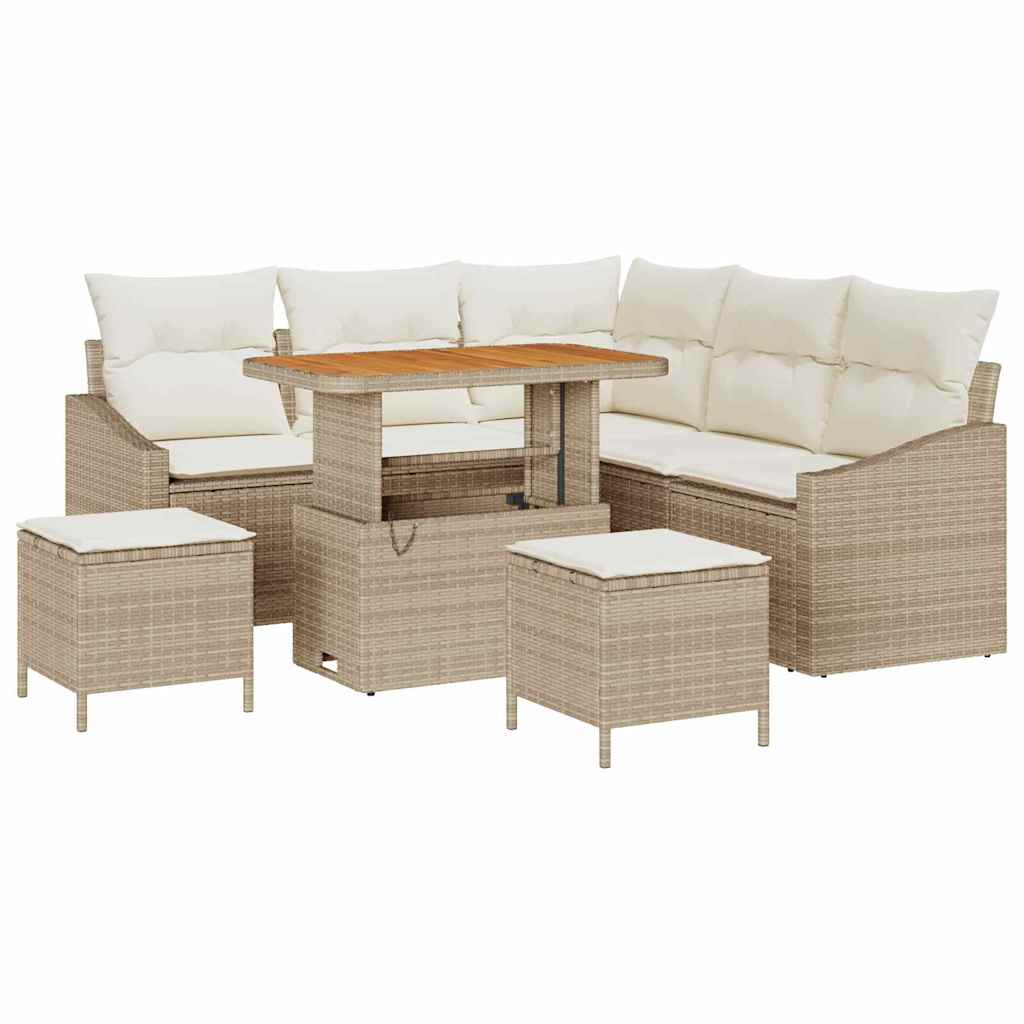 Garten-Sofa-Set 8 pcs Beige und Creme 90 x 55 x 71 cm