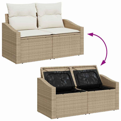 Garten-Sofa-Set 9 pcs Beige und Creme 80 x 80 x 71 cm