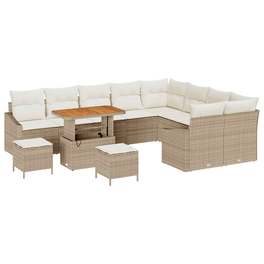 Garten-Sofa-Set 12 pcs Beige und Creme 90 x 55 x 71 cm