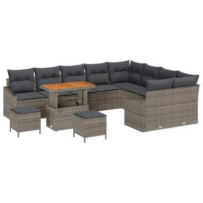 Garten-Sofa-Set mit Kissen 12 pcs Grau 90 x 55 x 71 cm