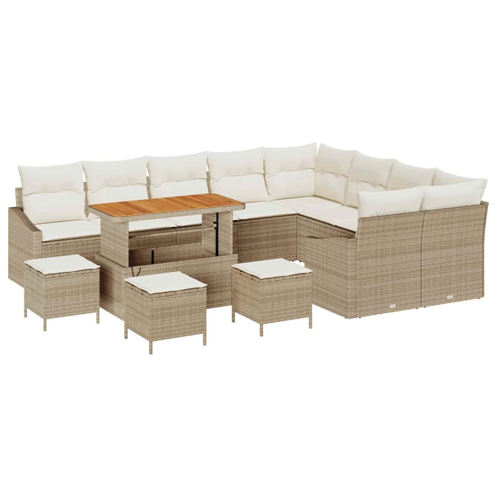 Garten-Sofa-Set 13 pcs Beige und Creme 110 x 55 x 71 cm