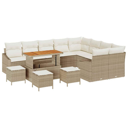 Garten-Sofa-Set 13 pcs Beige und Creme 110 x 55 x 71 cm