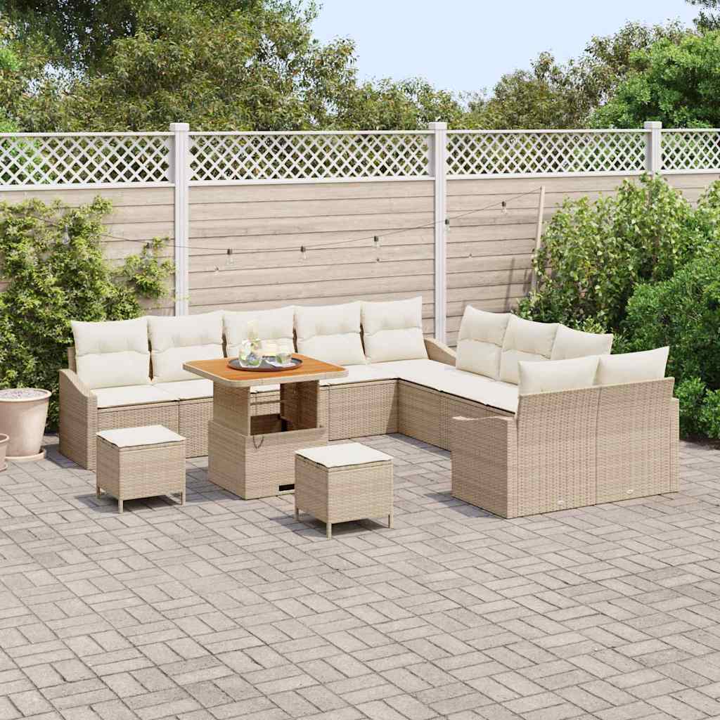 Garten-Sofa-Set 13 pcs Beige und Creme 100 x 100 x 71 cm