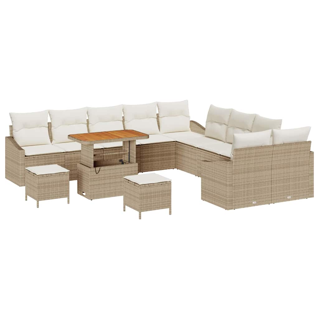 Garten-Sofa-Set 13 pcs Beige und Creme 100 x 100 x 71 cm