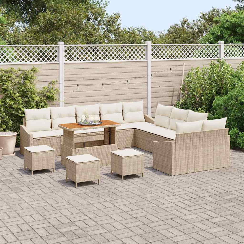 Garten-Sofa-Set 13 pcs Beige und Creme 100 x 100 x 71 cm