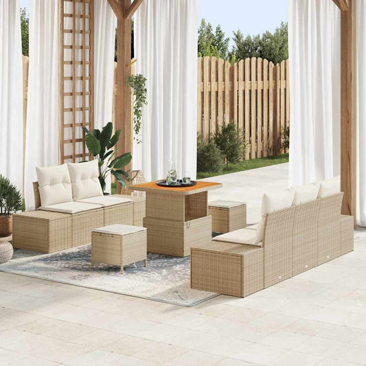 Garten-Sofa-Set 8 pcs Beige und Creme 80 x 80 x 71 cm