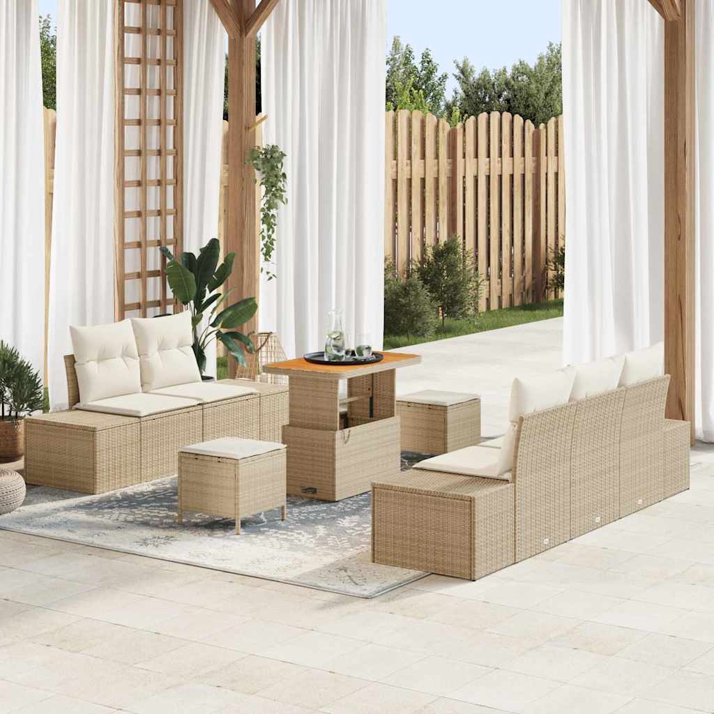 Garten-Sofa-Set 8 pcs Beige und Creme 90 x 55 x 71 cm