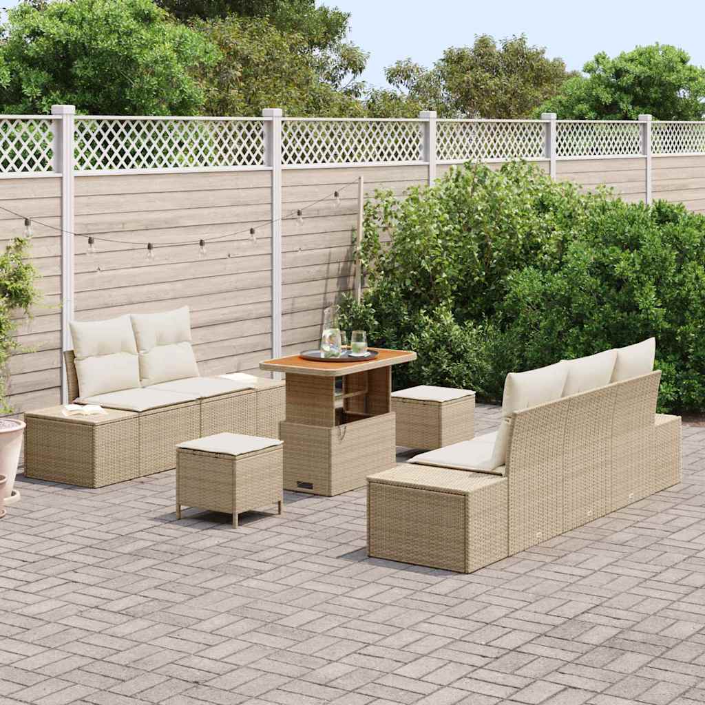 Garten-Sofa-Set 8 pcs Beige und Creme 90 x 55 x 71 cm