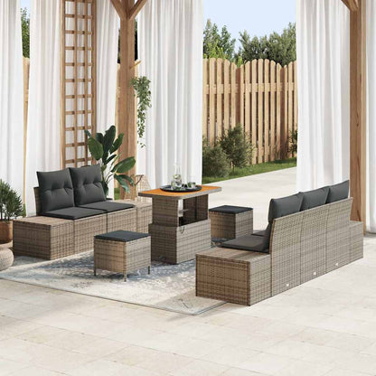 Garten-Sofa-Set 8 pcs Hellgrau und Dunkelgrau 90 x 55 x 71 cm