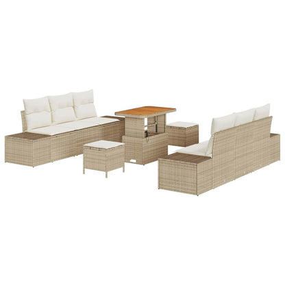 Garten-Sofa-Set 9 pcs Beige und Creme 90 x 55 x 71 cm