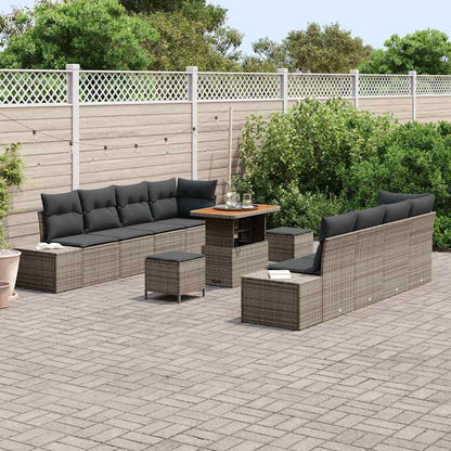 Garten-Sofa-Set mit Kissen 11 pcs Hellgrau und Dunkelgrau