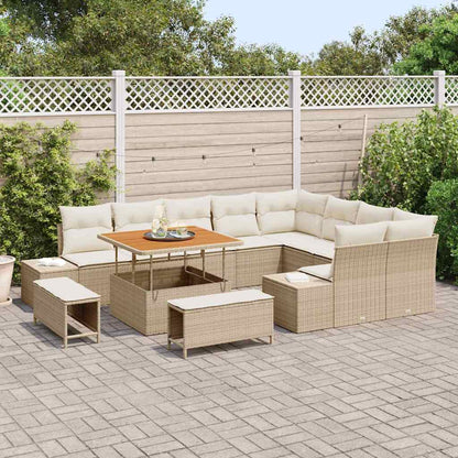 Garten-Sofa-Set 12 pcs Beige und Creme 100 x 100 x 71 cm