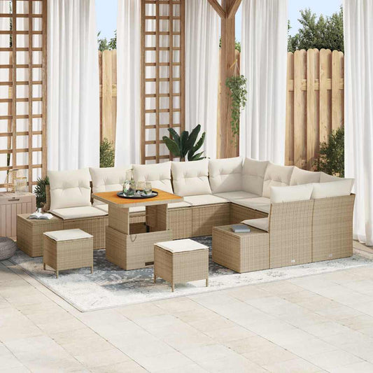Garten-Sofa-Set 12 pcs Beige und Creme 80 x 80 x 71 cm