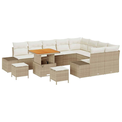 Garten-Sofa-Set 12 pcs Beige und Creme 80 x 80 x 71 cm