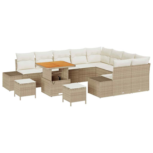 Garten-Sofa-Set 12 pcs Beige und Creme 80 x 80 x 71 cm