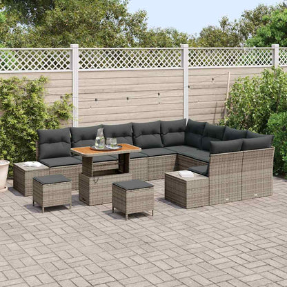 Garten-Sofa-Set 12 pcs Hellgrau und Dunkelgrau 90 x 55 x 71 cm