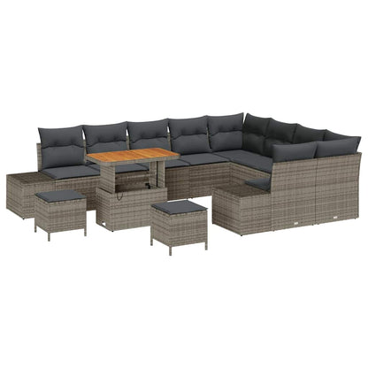 Garten-Sofa-Set 12 pcs Hellgrau und Dunkelgrau 90 x 55 x 71 cm