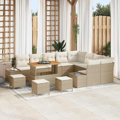 Garten-Sofa-Set 12 pcs Beige und Creme 110 x 55 x 71 cm