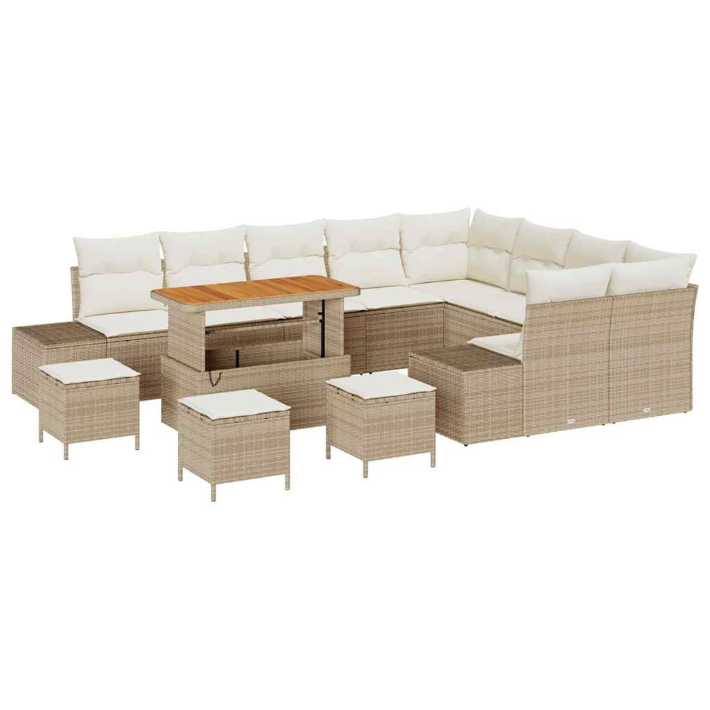 Garten-Sofa-Set 12 pcs Beige und Creme 110 x 55 x 71 cm