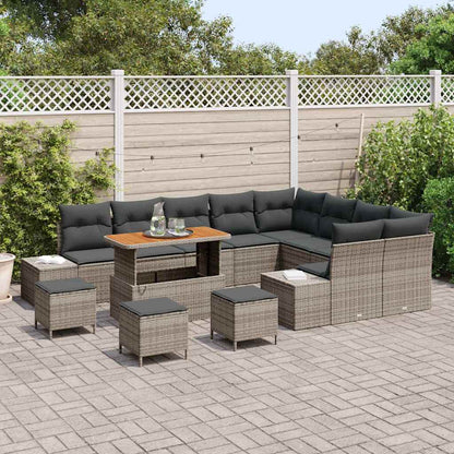 Garten-Sofa-Set 12 pcs Hellgrau und Dunkelgrau 110 x 55 x 71 cm