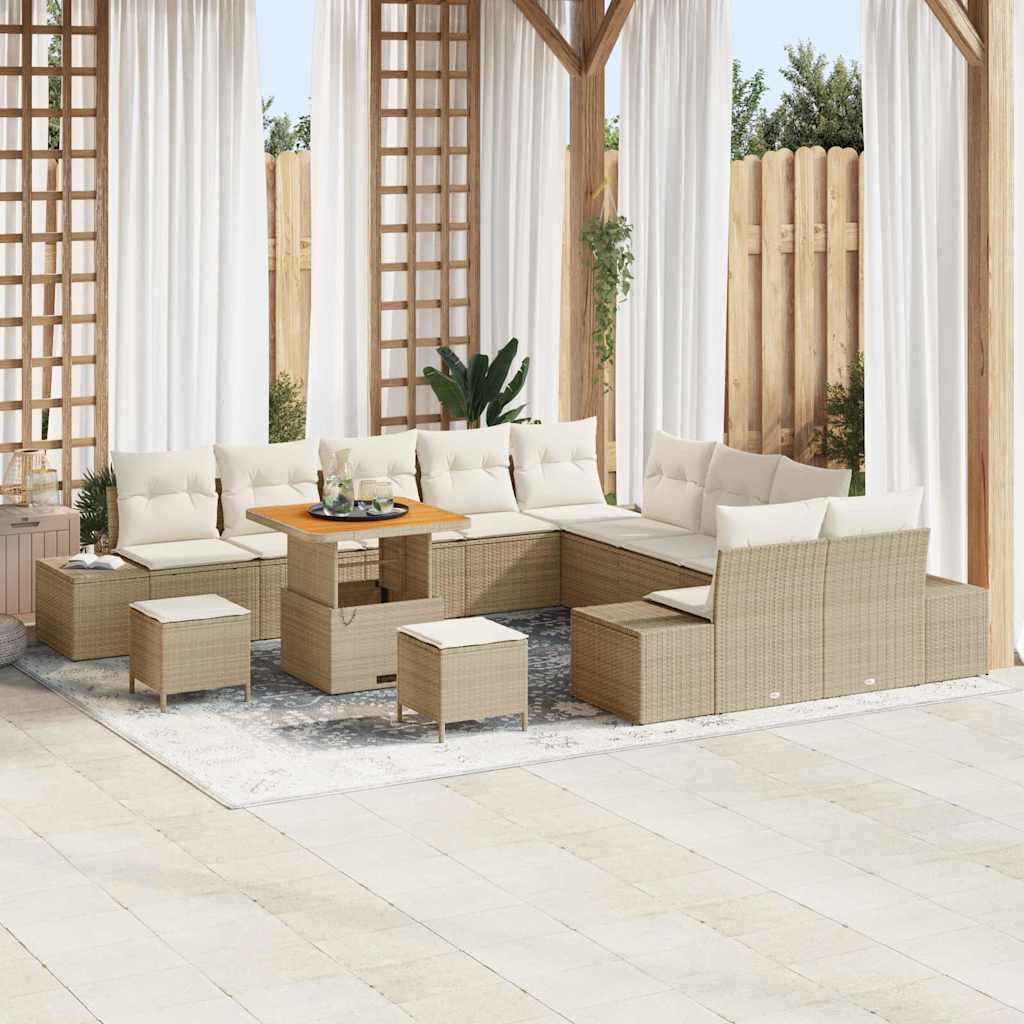 Garten-Sofa-Set 13 pcs Beige und Creme 80 x 80 x 71 cm