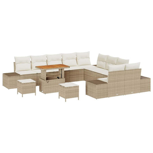 Garten-Sofa-Set 13 pcs Beige und Creme 90 x 55 x 71 cm