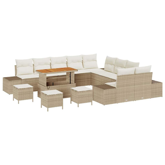 Garten-Sofa-Set 13 pcs Beige und Creme 110 x 55 x 71 cm