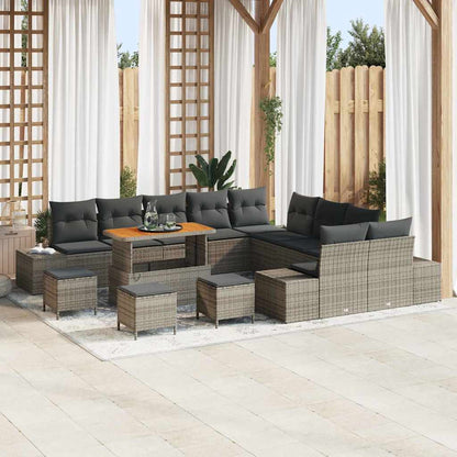 Garten-Sofa-Set 13 pcs Hellgrau und Dunkelgrau 110 x 55 x 71 cm