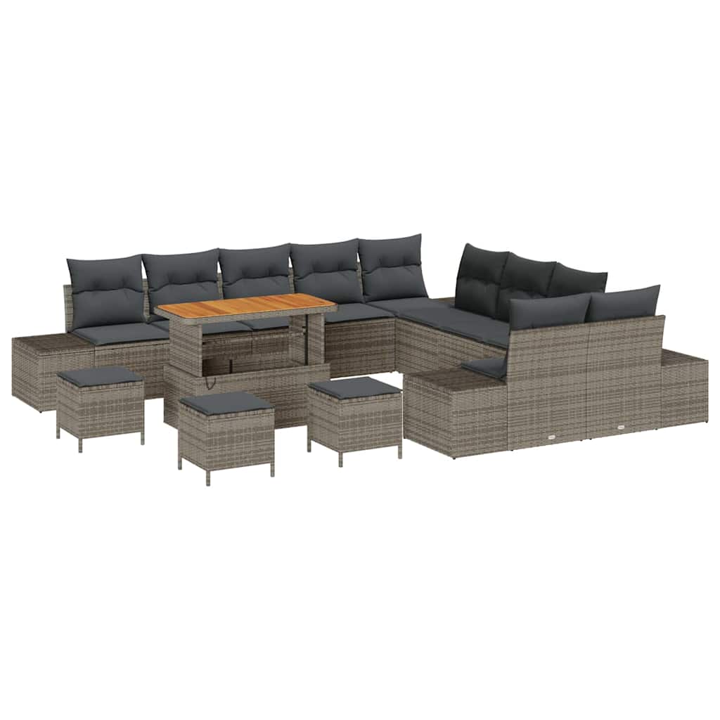 Garten-Sofa-Set 13 pcs Hellgrau und Dunkelgrau 110 x 55 x 71 cm